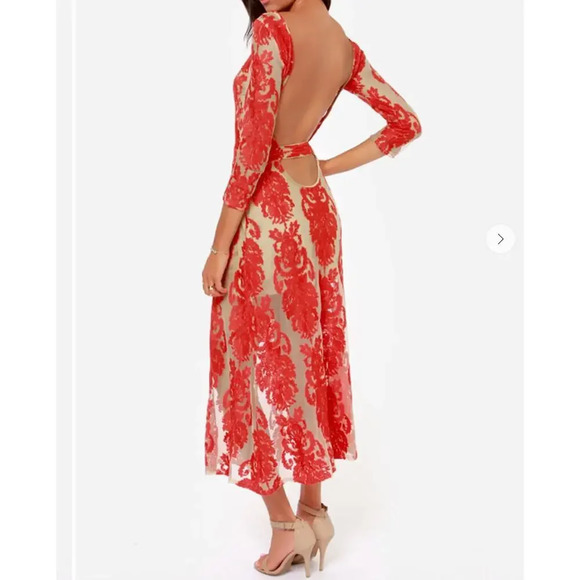 For Love & Lemons San Marcos Embroidered Red Dress - Picture 8 of 16